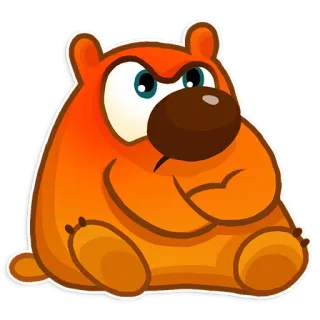 😡 animale, orso, cartone animato, adesivo, arancione, carino, arrabbiato telegram sticker