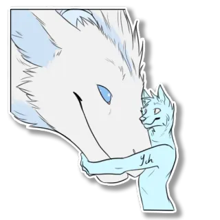 💕 ych Antro, Furry, Animal, Abraço, Desenho animado telegram sticker