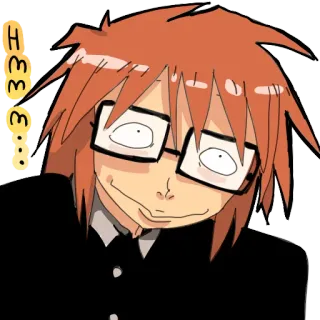 🤓 ...3.33H Anime, Dibujos animados, Gafas, Divertido, Expresión telegram sticker