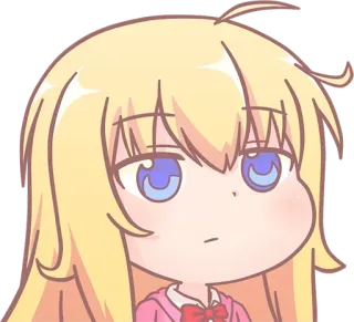 😶 Anime, Desenho animado, Chibi, Fofo, Loira, Garota telegram sticker