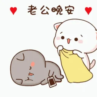 🥰 老公晚安 fofo, desenho animado, animais, dormir, boa noite, marido, amor whatsapp sticker