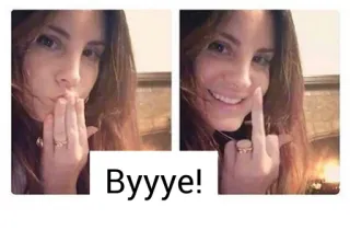 🙋‍♀ Byyye! dedo do meio, tchau, mulher, gesto ofensivo, despedida telegram sticker