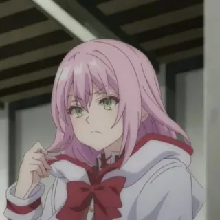 😓 Anime, Rambut pink, Gadis, Imut, Karakter telegram sticker