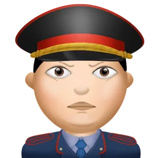 👮 polícia, policial, uniforme, emoji, sério, zangado telegram sticker