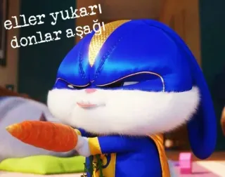 🔪 Snowball The Secret Life of Pets eller yukarı donlar aşağı 토끼, 당근, 캐릭터, 애완동물, 애니메이션, 동물 whatsapp sticker