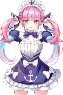 💞 Minato Aqua Anime, Mädchen, Maid, Vtuber, Minato Aqua, Hololive telegram sticker