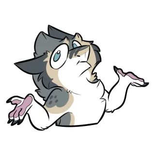 🤔 cartoon, animal, illustration, cat, furry telegram sticker