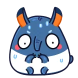 😓 zwierzę, kreskówka, słodki, niebieski, tapir telegram sticker