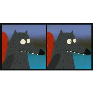 😐 wilk, kreskówka, zwierzę, oczy, stworzenie, animacja telegram sticker