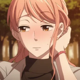 🎀 Anime, Rubor, Retrato, Menina, Ilustração telegram sticker