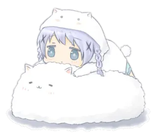 😯 animé, chat, mignon, chibi whatsapp sticker