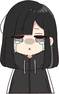 👣 애니메이션, 만화, 슬픈, 우는, 감정, 소녀 telegram sticker