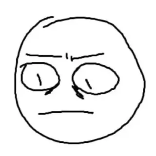 😐 рисунок, лицо, мем, выражение, эскиз telegram sticker