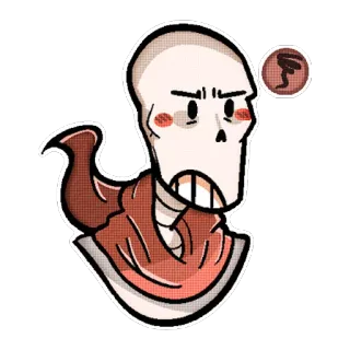 💢 Papyrus Undertale squelette, undertale, papyrus, dessin animé, mignon telegram sticker