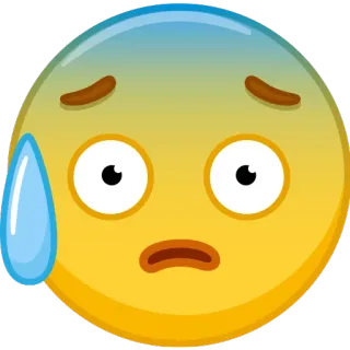 😰 Emoji, Effrayé, Anxieux, Nerveux, Sueur, Expression telegram sticker