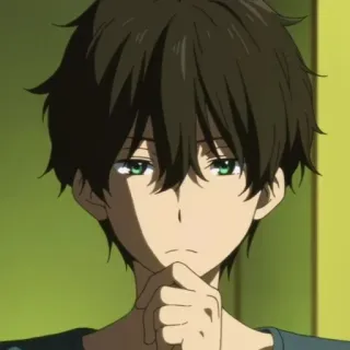 ➖ Houtarou Oreki Hyouka Anime, Menino, Hyouka, Houtarou Oreki, Personagem whatsapp sticker