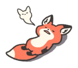 👻 狐狸, 动物, 卡通, 困, 鬼魂 telegram sticker