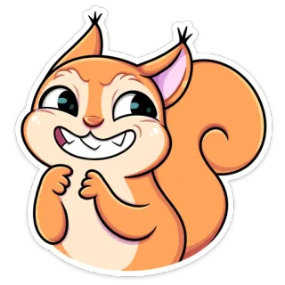 😬 esquilo, animal, desenho animado, engraçado, fofo telegram sticker