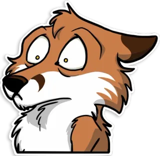 😱 лиса, мультик, животное, персонаж, рисунок, стикер, смешной, милый telegram sticker