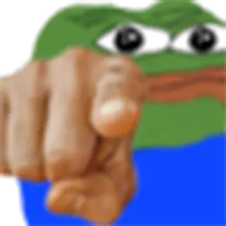 🤭 pepe, frog, finger, pointing, internet meme telegram sticker