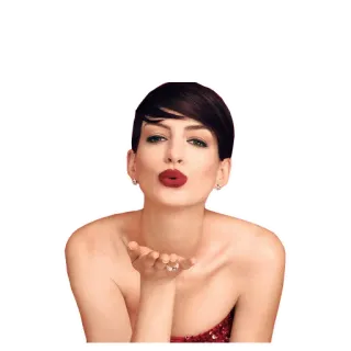 👄 anne hathaway, attrice, bacio, donna, celebrità telegram sticker