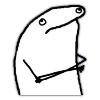 🙄 white, simple, character telegram sticker