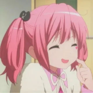 ❤️ animé, fille, cheveux roses, kawaii, mignon telegram sticker