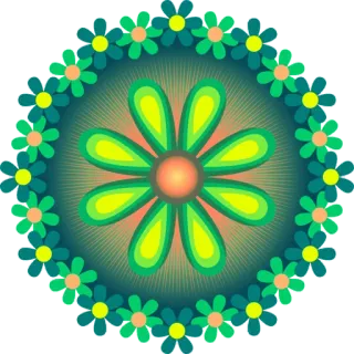 🎨 花, 花柄, 緑, 自然, パターン, ステッカー, デザイン telegram sticker