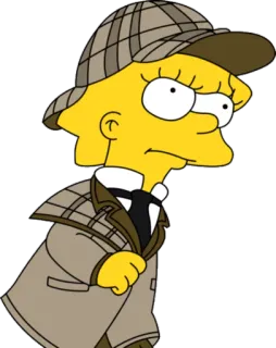😊 Lisa Simpson The Simpsons cartoon, detective, simpsons, lisa, hat, outfit whatsapp sticker