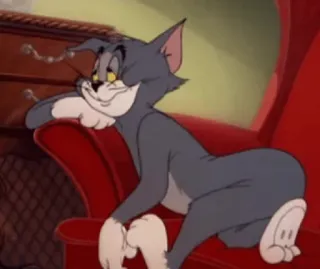 😪 Tom Cat Tom and Jerry мультфильм, кот, анимированный, расслабляющий, классический whatsapp sticker