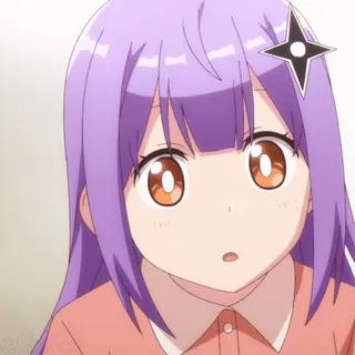 🫢 anime, manga, fioletowe włosy, słodka, dziewczyna, postać telegram sticker