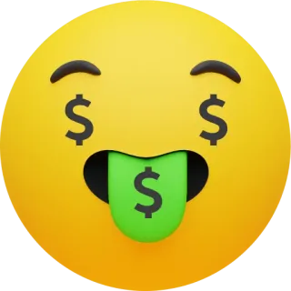 🤑 Emoji, Soldi, Simboli dollaro, Ricchezza, Avidità, Successo whatsapp sticker