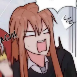 🩸 AGH! อนิเมะ, การ์ตูน, ตัวละคร, การ์ตูน, สีหน้า, กรีดร้อง, ตกใจ telegram sticker