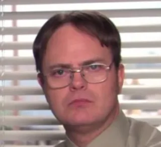 😠 Dwight Schrute The Office Dwight Schrute, The Office, NBC, Comédie, Télévision, Personnage telegram sticker