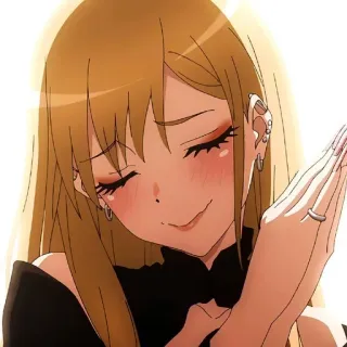 😊 动漫, 女孩, 可爱, 脸红, 珠宝, 耳环 telegram sticker