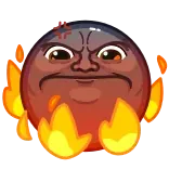 😡 zangado, fogo, fúria, emoções, desenho animado, esfera, chamas, em chamas telegram sticker