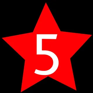 5⃣ 5 bintang, peringkat, lima, nomor telegram sticker
