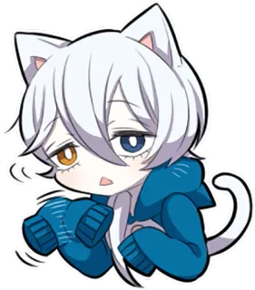 😣 kot, anime, kreskówka, postać, uroczy, chibi telegram sticker