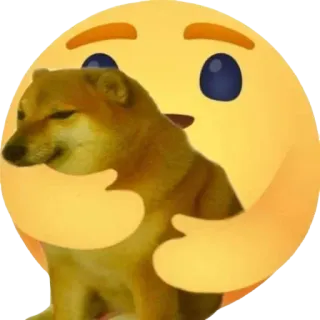 🤔 Cheems Doge, Perro, Abrazo, Emoji telegram sticker
