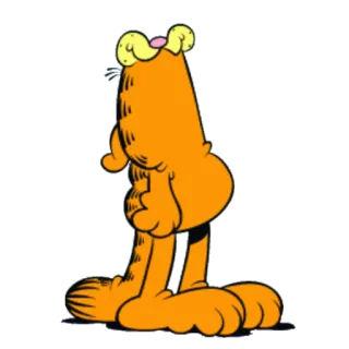 😩 Garfield cat, cartoon, orange, comic, lazy whatsapp sticker