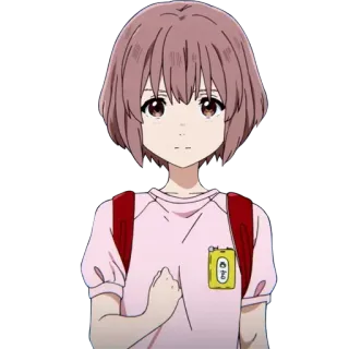 😠 Nishimiya Shoko A Silent Voice anime, girl, character, deaf, sad telegram sticker