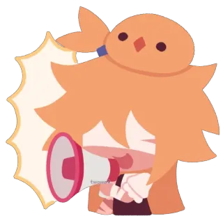 🎉 만화, 확성기, 외침, 소통 telegram sticker