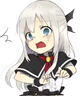 😰 Anime, Kartun, Gadis, Imut, Kawaii, Kaget telegram sticker