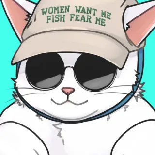 🐈 WOMEN WANT ME FISH FEAR ME Katze, Meme, Angeln, Frauen, Tier, Humor telegram sticker