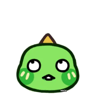 😕 绿色, 可爱, 卡通, 人物, 贴纸 whatsapp sticker