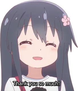 🙏 Thank you so much! Anime, Terima kasih, Lucu, Gadis, Ekspresi telegram sticker
