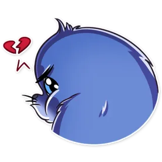 ☹ triste, desamor, azul, dibujo animado, lágrimas, llorando whatsapp sticker