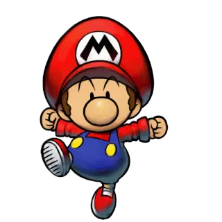 👶 Baby Mario Малыш Марио, Nintendo, Мультяшный персонаж, Видеоигра, Марио telegram sticker
