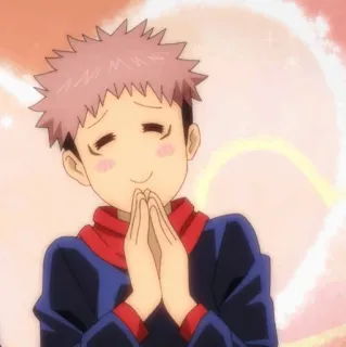 🎱 Yuji Itadori Jujutsu Kaisen Anime, Lucu, Anak Laki-Laki, Tersenyum, Bahagia telegram sticker