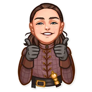 👍 Arya Stark Game of Thrones arya stark, game of thrones, daumen hoch, fantasy, charakter, tv serie telegram sticker